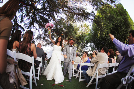 Husband and Wife walking after getting married