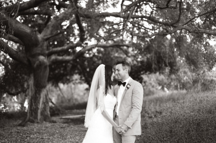 Husband and Wife in romantic embrace