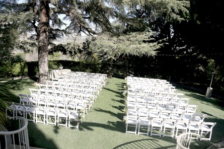 Kellogg House -lower level chair setup for wedding