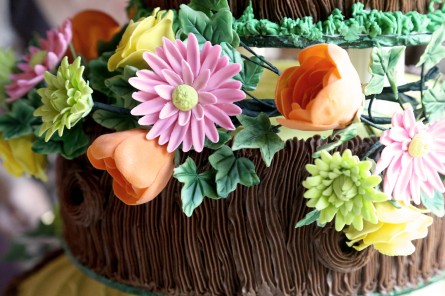 floral chocolate cake